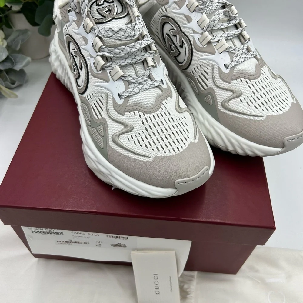 Men's Gucci ripple sneakers interlocking G logo size 10.5 made in Italy